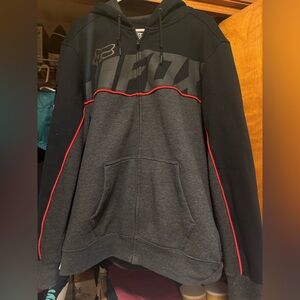 Fox Racing Black and Gray Hoodie